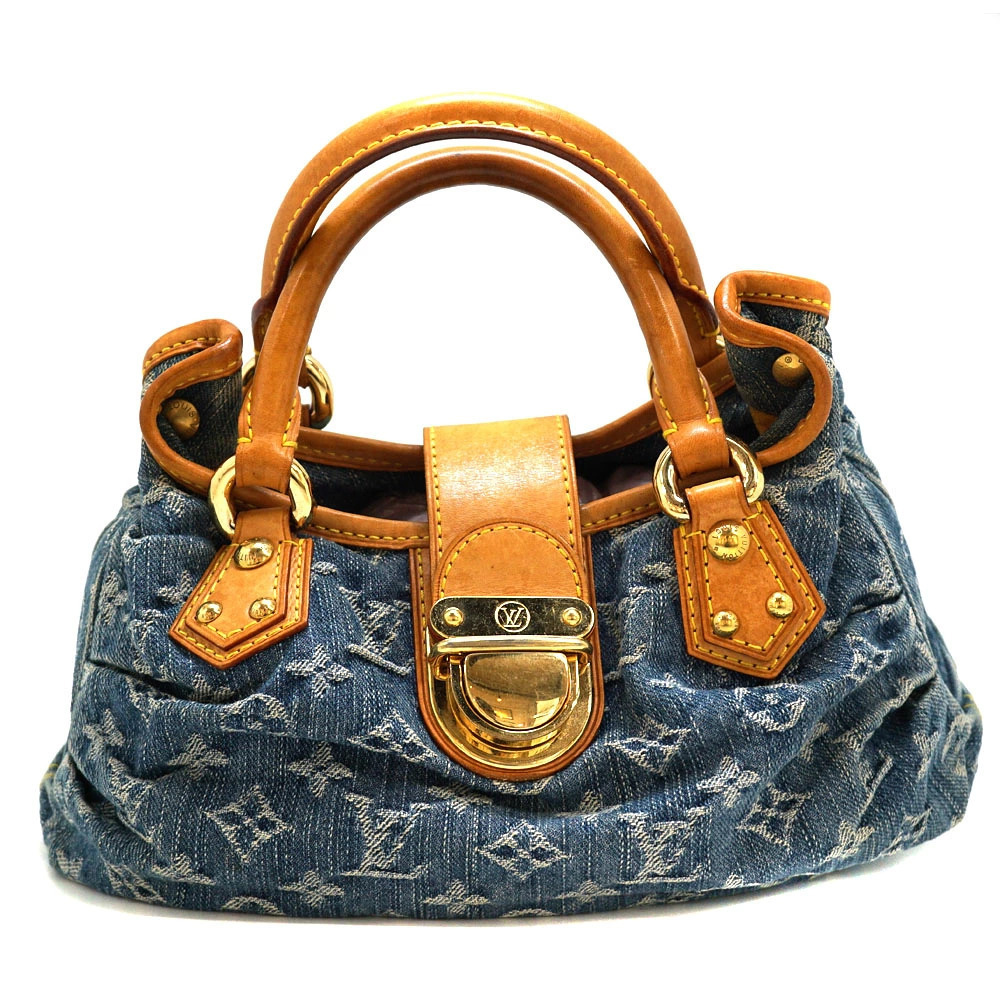LOUIS VUITTON Pleaty Monogram Denim Blue Handbag